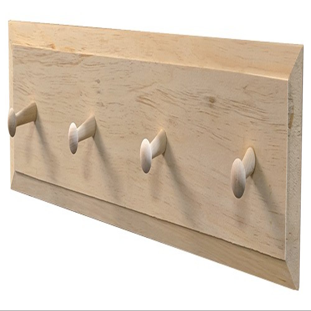 Sawdust City Pine Coat Rack with Pegs - 2' long (Unfinished)