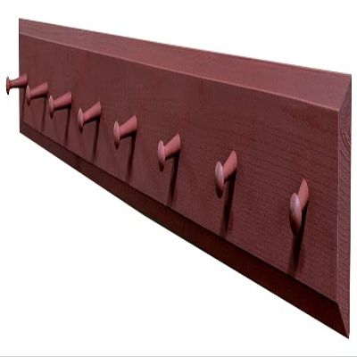 Sawdust City Wall Coat Rack with Pegs - 4' long (Solid Burgundy)