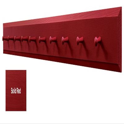 Sawdust City Wooden Wall Coat Pegs - 5' Long (Solid Red)