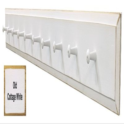 Sawdust City Wooden Wall Coat Pegs - 5' Long (Old Cottage White)