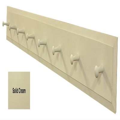 Sawdust City Wooden Wall Coat Pegs - 5' Long (Solid Cream)