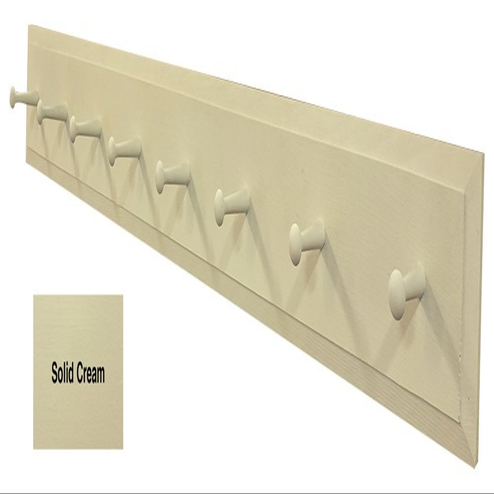 Sawdust City Wooden Wall Coat Pegs - 5' Long (Solid Cream)