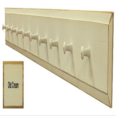 Sawdust City Wooden Wall Coat Pegs - 5' Long (Old Cream)
