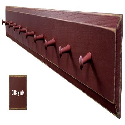 Sawdust City Wooden Wall Coat Pegs - 5' Long (Old Burgundy)