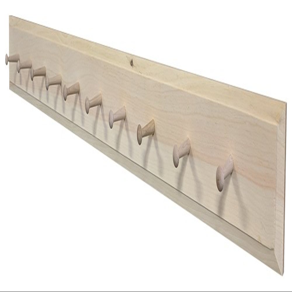 Sawdust City Wooden Wall Coat Pegs - 5' Long (Unfinished)
