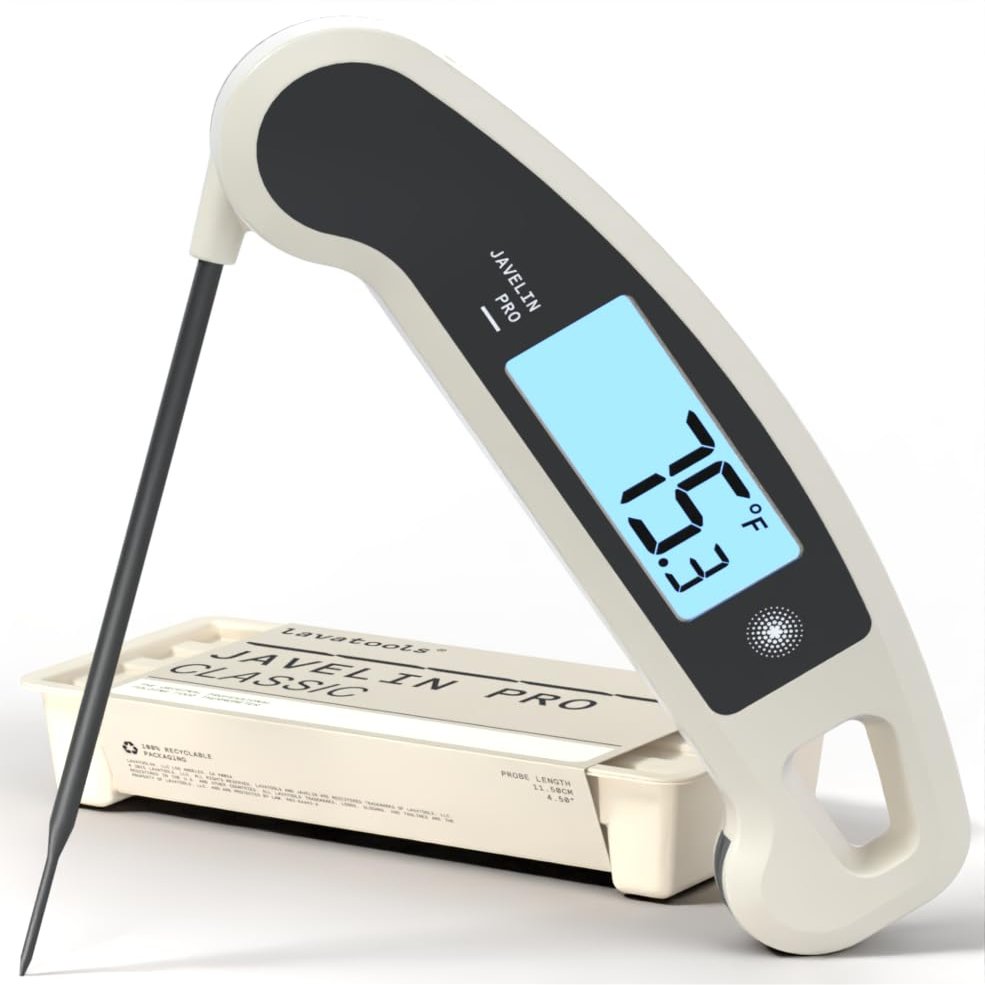 Lavatools Javelin PRO Classic Ultra-Fast 2-Second Professional Digital Instant Read Meat Thermometer for Grill and Cooking, Auto-Rotating Backlit Display, IP65 Water Resistant  Panda