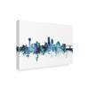Trademark Fine Art Knoxville Tennessee Blue Teal Skyline by Michael Tompsett Fine Art, 16" x 24", Multicolor view 2