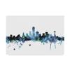 Trademark Fine Art Dallas Texas Blue Teal Skyline by Michael Tompsett Fine Art, 16" x 24", Multicolor view 1