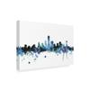 Trademark Fine Art Dallas Texas Blue Teal Skyline by Michael Tompsett Fine Art, 16" x 24", Multicolor view 2