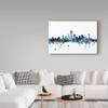 Trademark Fine Art Dallas Texas Blue Teal Skyline by Michael Tompsett Fine Art, 16" x 24", Multicolor view 3