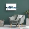 Wrapped Canvas Wall Art - Michael Tompsett 'Des Moines Iowa Blue Teal Skyline' Wall Art for Living Room, Bedroom, or Office Dcor - 16x24 view 4