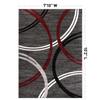 Rugshop Modern Wavy Circles Design Non-Shedding Area Rug, Carpet for Living Room, Dining Room, or Bedroom, Red, 7'10" x 10'2" view 2