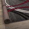 Rugshop Modern Wavy Circles Design Non-Shedding Area Rug, Carpet for Living Room, Dining Room, or Bedroom, Red, 7'10" x 10'2" view 4