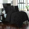 Bedding Empire Luxurious 3 Piece Half Ruffle Duvet Cover Set 100% Egyptian Cotton 500 Thread Count Queen Size, Black Color view 1
