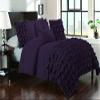Bedding Empire Luxurious 3 Piece Half Ruffle Duvet Cover Set 100% Egyptian Cotton 500 Thread Count Emperor Size, Purple Color view 1
