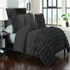 Bedding Empire Luxurious 3 Piece Half Ruffle Duvet Cover Set 100% Egyptian Cotton 500 Thread Count Emperor Size, Gray Color view 1