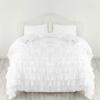Bedding Empire Luxurious 3 Piece Ruffle Duvet Cover Set 100% Egyptian Cotton 500 Thread Count Emperor Size, White Color view 1