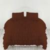Bedding Empire Luxurious 3 Piece Ruffle Duvet Cover Set 100% Egyptian Cotton 500 Thread Count Queen Size, Brown Color view 1