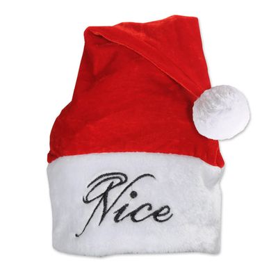 Beistle Plush Naughty and Nice Santa Hat