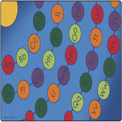 Carpets for Kids 5012 Radiating Alphabet Circles Classroom Seating Decorative Rug 7ft 6in x 12ft Rectangle Multi Color