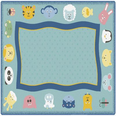 Carpets for Kids 4754 KIDSoft Quiet Time Animal Nursery Baby Kids Room Rug 4ft x 6ft Rectangle Multi Color