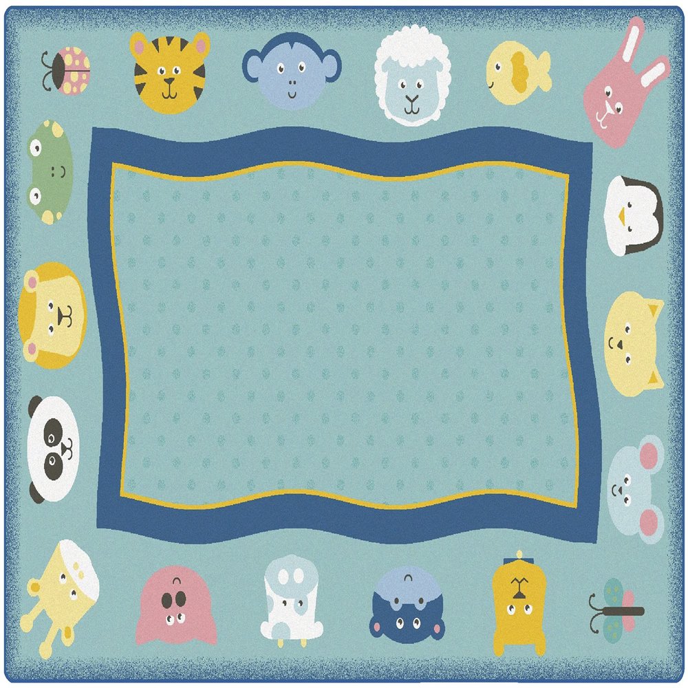 Carpets for Kids 4754 KIDSoft Quiet Time Animal Nursery Baby Kids Room Rug 4ft x 6ft Rectangle Multi Color