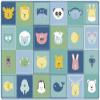 Carpets for Kids 1854 KIDSoft Animal Patchwork Nursery Rug 6ft x 4ft Rectangle Soft Blue view 1