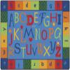 Carpets for Kids 4554 KIDSoft Alphabet Around Literacy Classroom Seating Rug 4ft x 6ft Rectangle Multi Color view 1