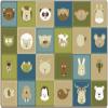 Carpets for Kids 43754 KIDSoft Animal Patchwork Rug 6ft x 4ft Rectangle Brown view 1