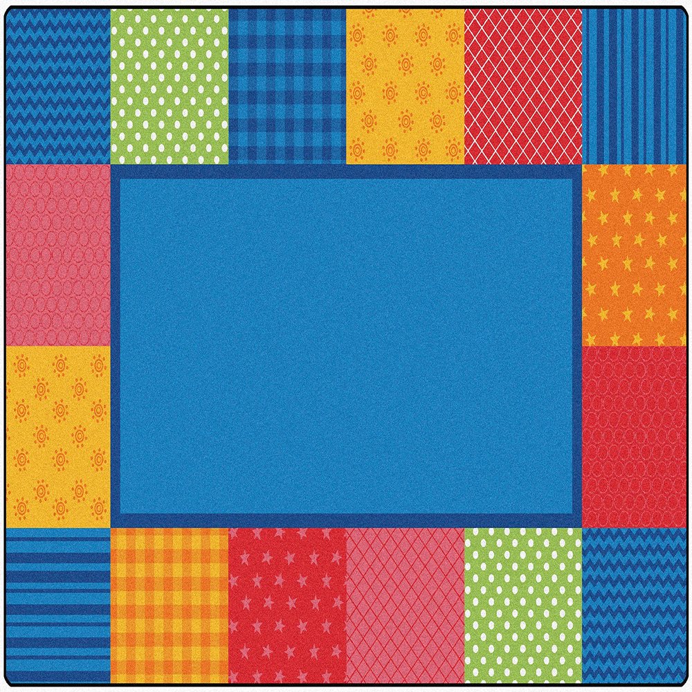 Carpets for Kids 1954 Kidsoft Pattern Blocks Playroom Nursery Rug 4ft x 6ft Rectangle Multi Color