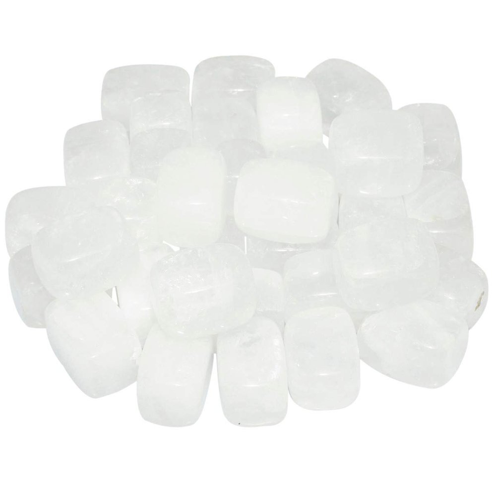 mookaitedecor 1lb Tumbled Stones Polished Crystals Healing, Reiki, Chakra & Wicca,Rock Quartz