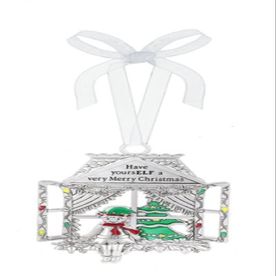 Ganz Have Yourself a Very Merry Christmas Zinc Epoxy Decorative Hanging Ornaments,Silver Multi