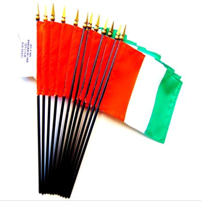 12 Ivory Coast Desk Flags 4x6 Inch American Made Miniature Table Flags; 12 Small Mini Flags