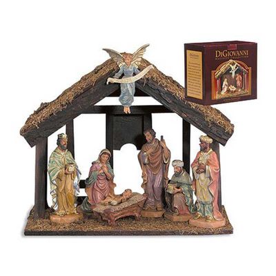 Avalon Gallery Nativity Sets - DiGiovanni Collection Indoor Nativity Scene for Christmas, 6" Scale, 7-Piece Set w/Stable