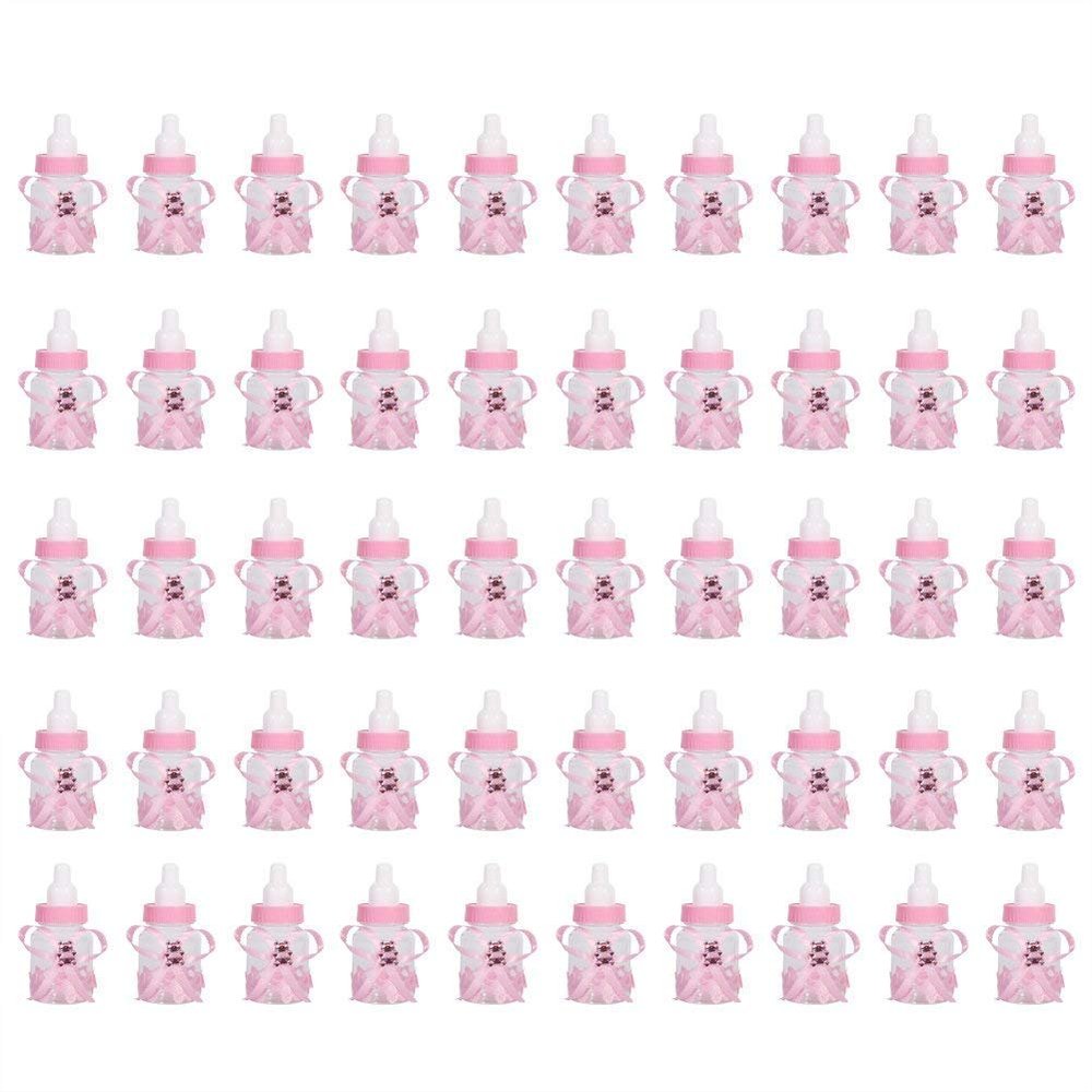 Fdit 50PCS Cute Shower Bottles Removable Tops Favors Adorable Newborn Wedding Party Decor Small Gift ()
