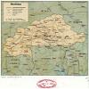 18" x 24" 1987 Map of Burkina Faso Railroads Roads view 1