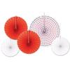 Beistle Assorted Paper & Foil Decorative Fans - Assorted Red & White view 1