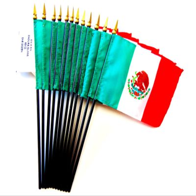 12 Mexico Desk Flags 4x6 Inch AmericanMade Miniature Table Flags Bulk Pack of 12 Small Mexican Mini Flags