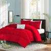 Bedding Empire Luxurious 5 Piece Center Gathered Ruffle Duvet Cover with Extra Pillow Sham 100% Egyptian Cotton 500 Thread Count King Size, Red Color view 1