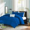 Bedding Empire Luxurious 5 Piece Center Gathered Ruffle Duvet Cover with Extra Pillow Sham 100% Egyptian Cotton 500 Thread Count King Size, Blue Color view 1