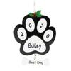 3D Paw Print Christmas Ornament 2025 - Personalized Bone Ornaments for Christmas Tree Puppy Bones Custom Dog Ornaments for Xmas Tree Unique Xmas Gifts for Dogs Gifts for Dog Lovers & Pets Black Paws view 2