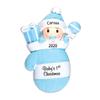 3D Personalized Babys First Christmas Ornament 2025 Boy | Blue Baby Mitten | Baby's First Christmas Ornament 2025 Baby Ornaments for Xmas Tree My 1st Xmas Boy Ornaments for New Parents Couples view 3
