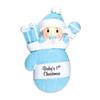 3D Personalized Babys First Christmas Ornament 2025 Boy | Blue Baby Mitten | Baby's First Christmas Ornament 2025 Baby Ornaments for Xmas Tree My 1st Xmas Boy Ornaments for New Parents Couples view 4