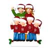 3D Sweater Family of 6 Christmas Ornament 2025 Personalized Family Christmas Ornaments 2025 | Group Selfie Smartphone Personalized Tree Ornaments Customizable Gifts Holiday Selfie of Six Ornament view 3