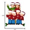 3D Sweater Family of 6 Christmas Ornament 2025 Personalized Family Christmas Ornaments 2025 | Group Selfie Smartphone Personalized Tree Ornaments Customizable Gifts Holiday Selfie of Six Ornament view 4