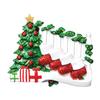 3D Stockings Family of 4 Christmas Ornament 2025 Personalized Family Christmas Ornaments 2025 | Holiday Presents Personalized Tree Ornaments Customizable Gifts Fireplace Red Stocking of Four Ornament view 3
