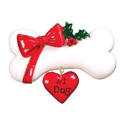 3D Dogs Bone Christmas Ornament 2025 Personalized Bone Ornaments for Christmas Tree Puppy Custom Dog Ornaments for Xmas Tree Unique Xmas Gifts for Dogs Gifts for Dog Lovers & Pets Ribbon Holly Berries