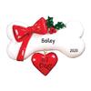 3D Dogs Bone Christmas Ornament 2025 Personalized Bone Ornaments for Christmas Tree Puppy Custom Dog Ornaments for Xmas Tree Unique Xmas Gifts for Dogs Gifts for Dog Lovers & Pets Ribbon Holly Berries view 2