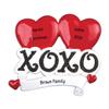 3D Personalized Our First Christmas Ornament 2025 | Custom Two Red Heart XOXO Couple Ornaments Couples Ornament 2025 Family of 2 Unique for a Couple Ornaments Couples Unique Gifts view 3
