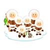 3D Eskimo Family of 6 Christmas Ornament 2025 Personalized Family Christmas Ornaments 2025 | Ice Boots Parkas Personalized Tree Ornaments Customizable Gifts for Arctic Winter Fishing of Six Ornament view 3